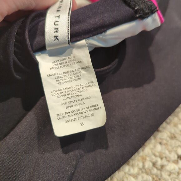 Trina Turk One Piece Swimsuit Swimwear 8 Black Cutout Keyhole Tie Back Bow - Picture 5 of 7